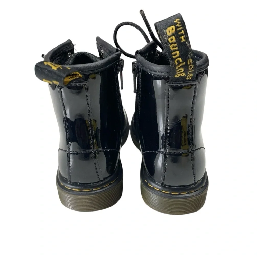 Dr. Martens 1460 Black Patent Leather Lace-Up Boots Toddler US Size 8